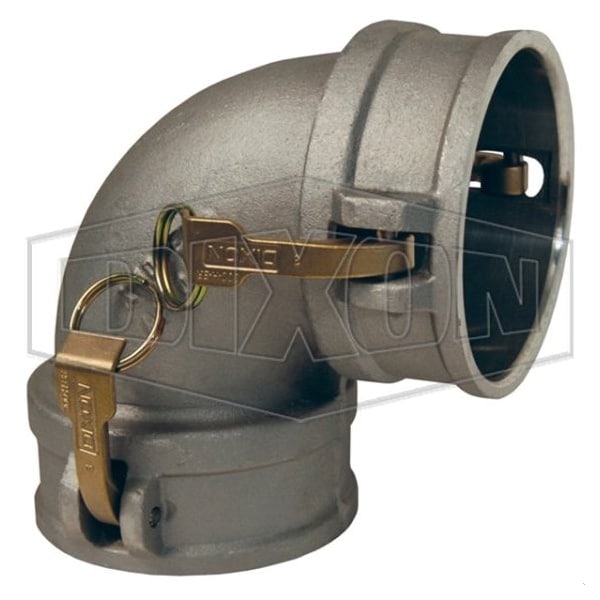 90Deg Cam and Groove Elbow, 2 in, Female Coupler, Aluminum, Domestic